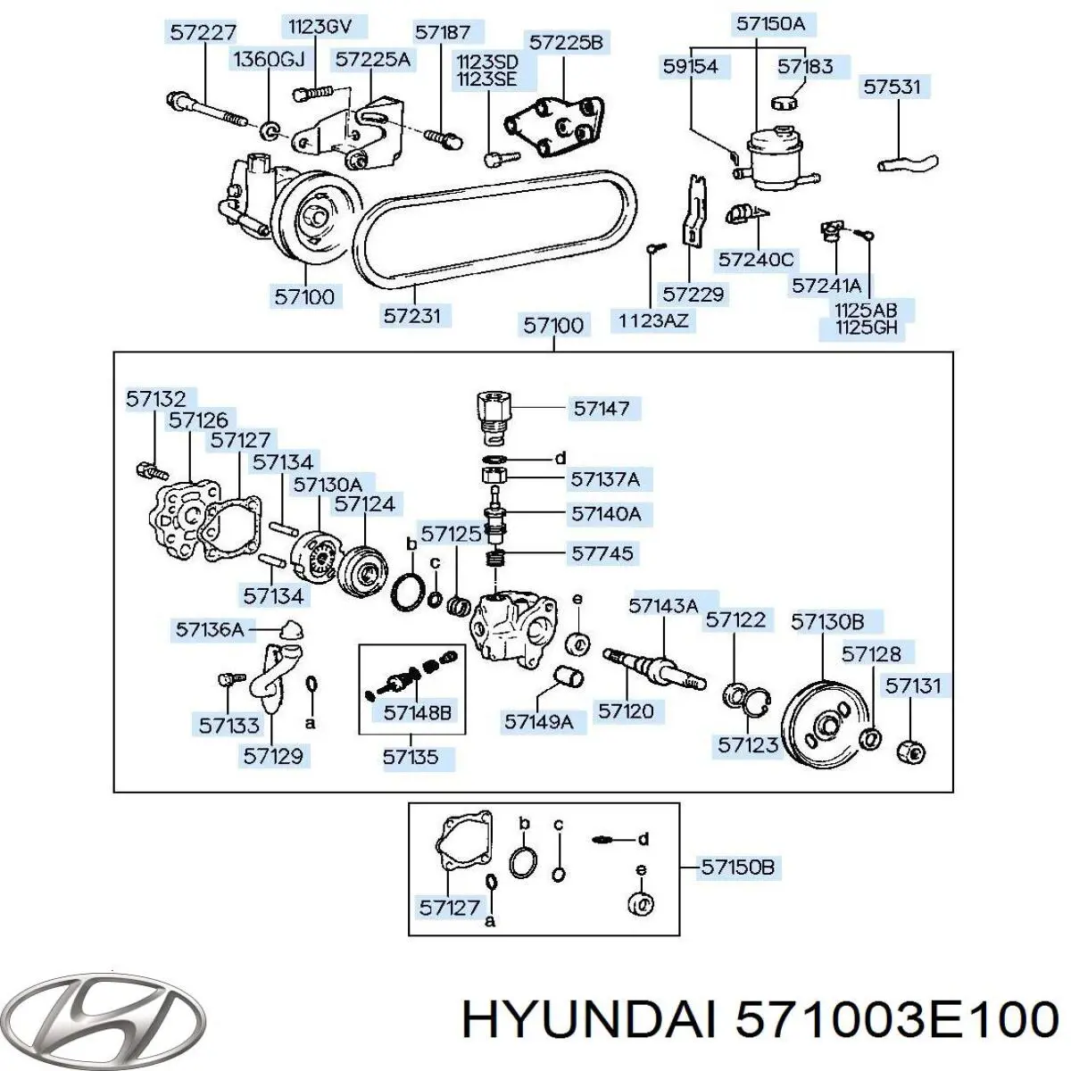 571003E100 Hyundai/Kia Bomba da Direção hidrâulica assistida