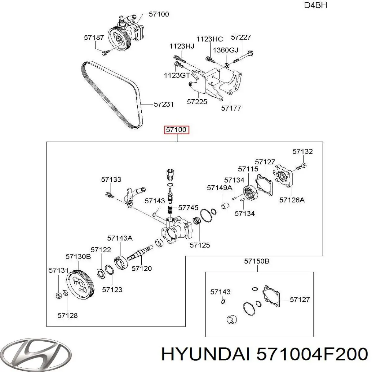 571004F200 Hyundai/Kia Bomba da Direção hidrâulica assistida