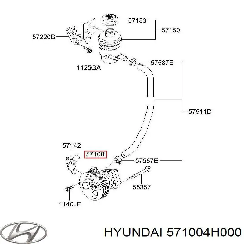 Bomba da Direção hidrâulica assistida Hyundai/Kia 571004H000 preço, a partir de 157,82 USD