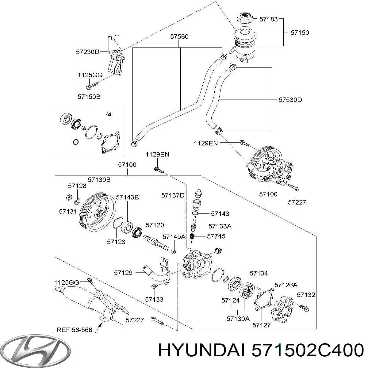 Tanque de bomba da Direção hidrâulica assistida Hyundai Coupe II GK