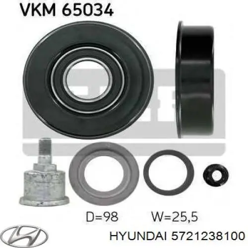 Compre 5721238100 Hyundai/Kia Rolo parasita da correia de transmissão