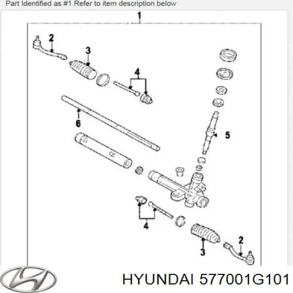 577001G101 Hyundai/Kia Cremalheira da direção