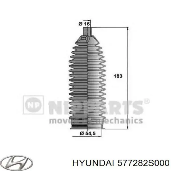 Compre 577282S000 Hyundai/Kia Bota de proteção do mecanismo de direção (de cremalheira)