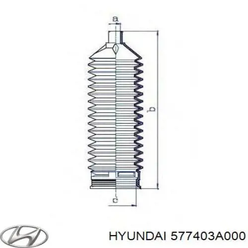 Compre 577403A000 Hyundai/Kia Bota de proteção do mecanismo de direção (de cremalheira)