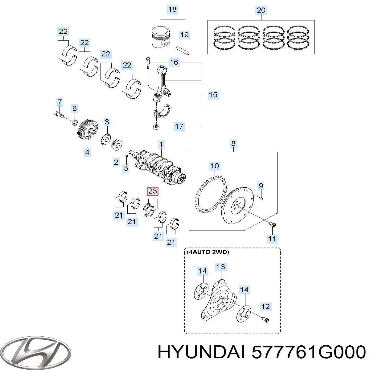  Hyundai/Kia 577761G000 preço, a partir de  