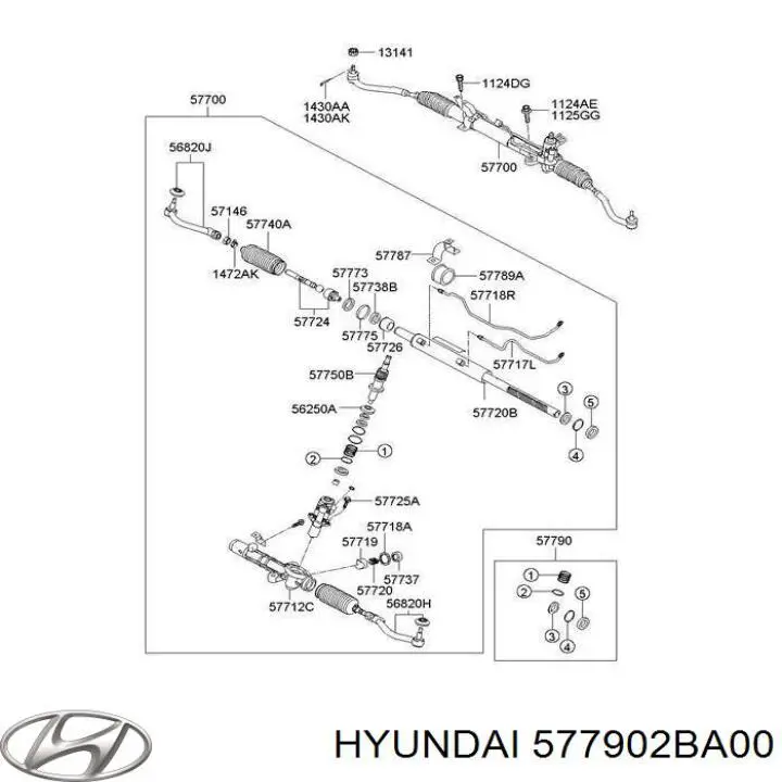 Kit de reparação da cremalheira da direção (do mecanismo), (kit de vedantes) Hyundai/Kia 577902BA00 preço, a partir de 12,90 USD