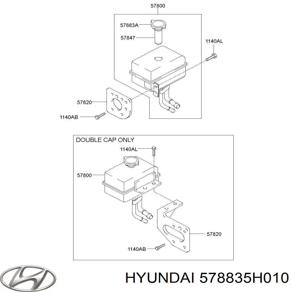 578835H010 Hyundai/Kia Tampa de tanque de bomba da Direção hidrâulica assistida