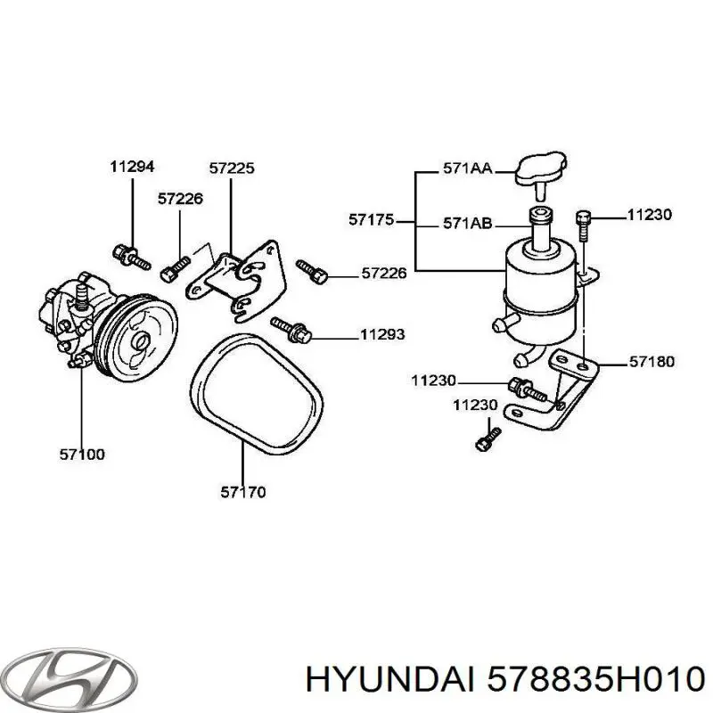 Tampa de tanque de bomba da Direção hidrâulica assistida 578835H010 Hyundai/Kia