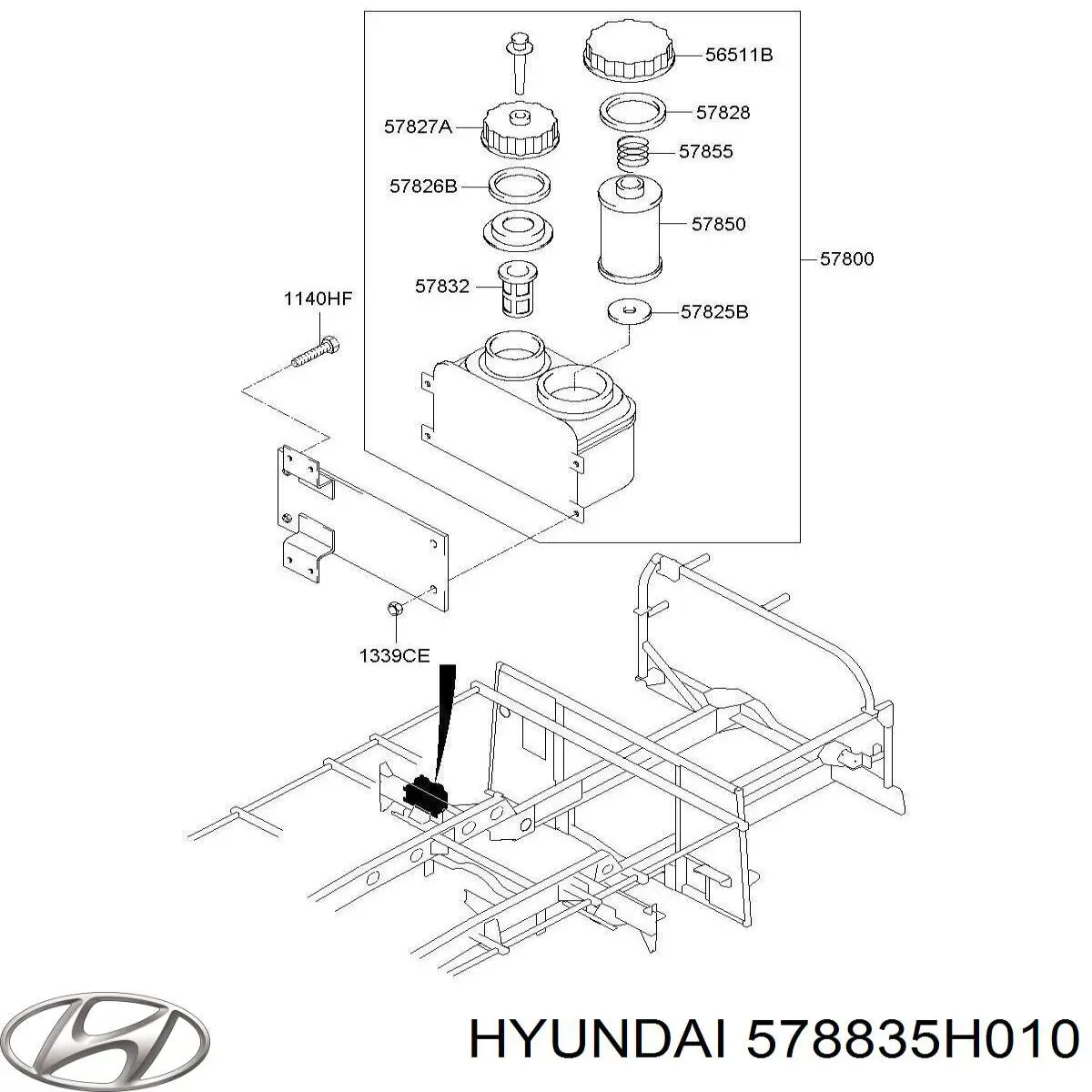 Compre 578835H010 Hyundai/Kia Tampa de tanque de bomba da Direção hidrâulica assistida