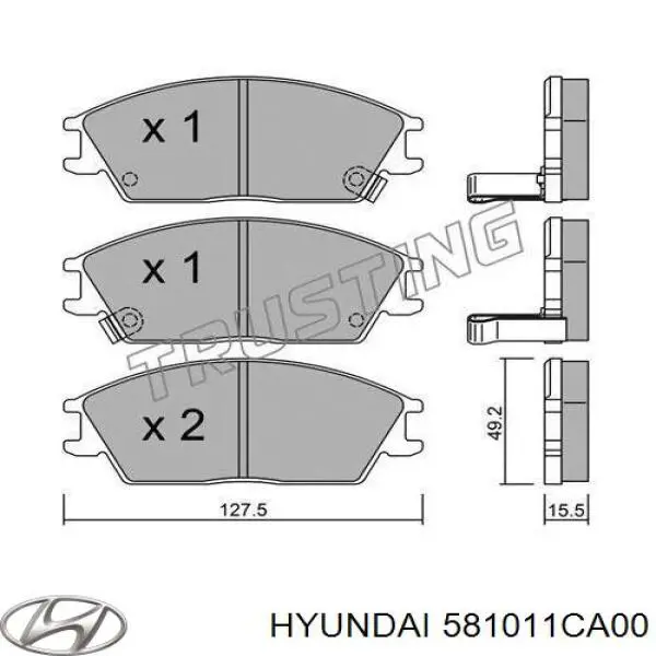 Sapatas do freio dianteiras de disco Hyundai/Kia 581011CA00 preço, a partir de 23,24 USD