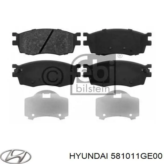 581011GE00 Hyundai/Kia Sapatas do freio dianteiras de disco