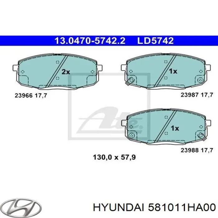 Compre 581011HA00 Hyundai/Kia Sapatas do freio dianteiras de disco