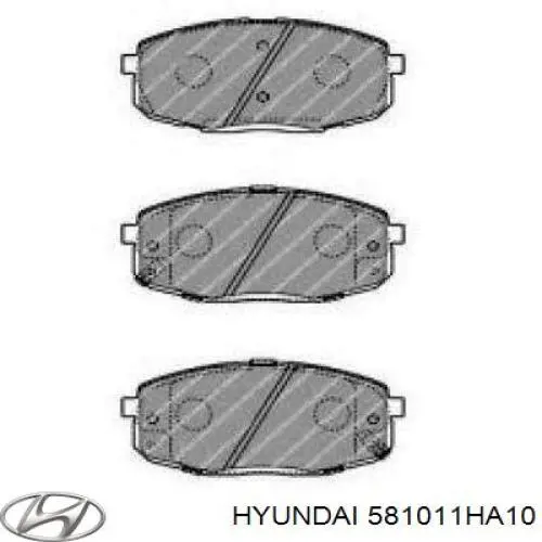 581011HA10 Hyundai/Kia Sapatas do freio dianteiras de disco