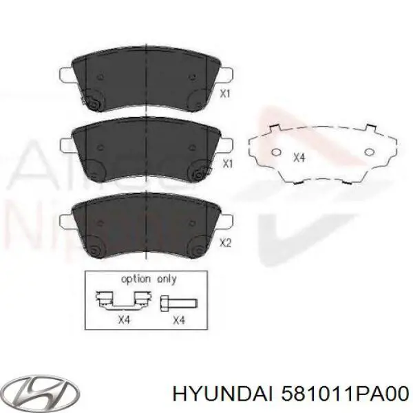 Compre 581011PA00 Hyundai/Kia Sapatas do freio dianteiras de disco