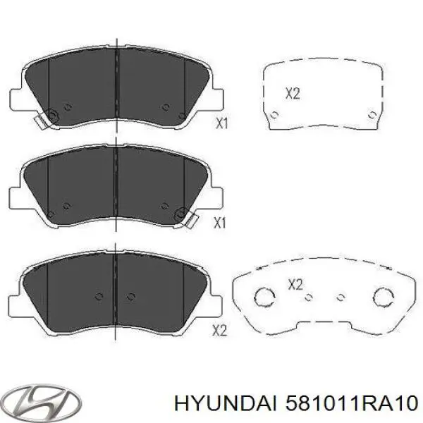 581011RA10 Hyundai/Kia Sapatas do freio dianteiras de disco