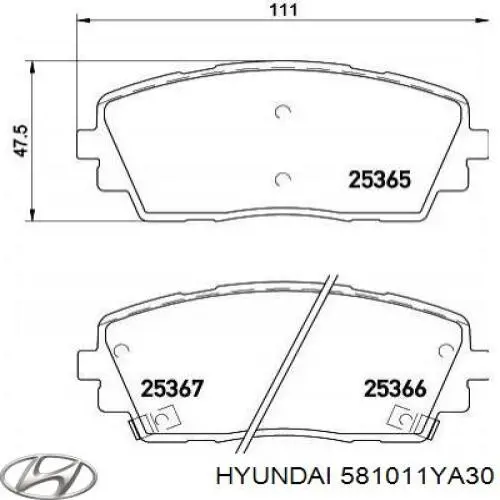 Sapatas do freio dianteiras de disco Hyundai/Kia 581011YA30 preço, a partir de 14,54 USD