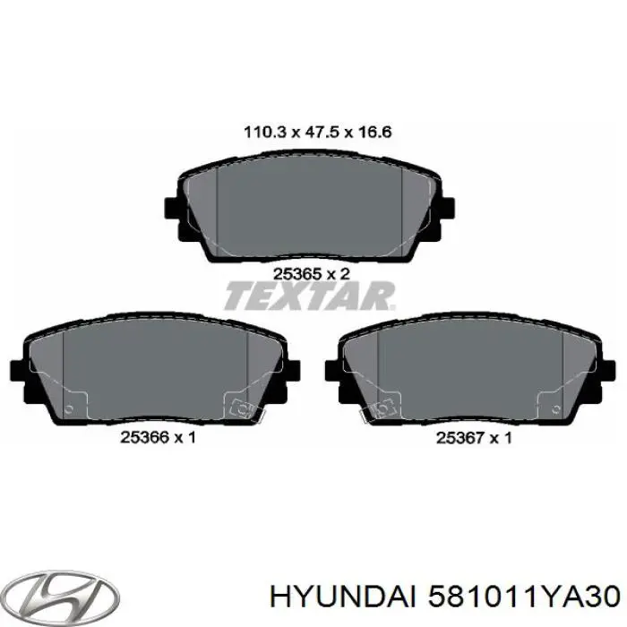 Compre 581011YA30 Hyundai/Kia Sapatas do freio dianteiras de disco