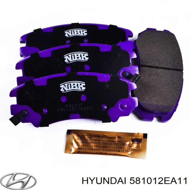 581012EA11 Hyundai/Kia Sapatas do freio dianteiras de disco