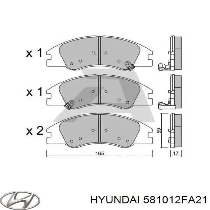 Sapatas do freio dianteiras de disco Hyundai/Kia 581012FA21 preço, a partir de 29,19 USD
