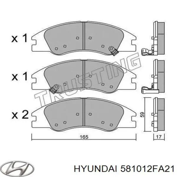 Compre 581012FA21 Hyundai/Kia Sapatas do freio dianteiras de disco