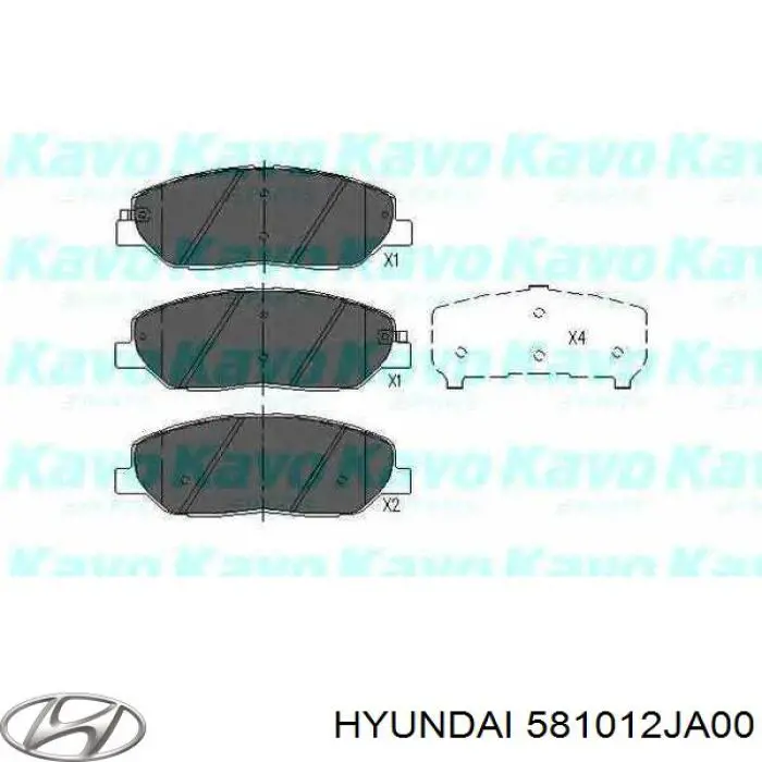 Sapatas do freio dianteiras de disco 581012JA00 Hyundai/Kia