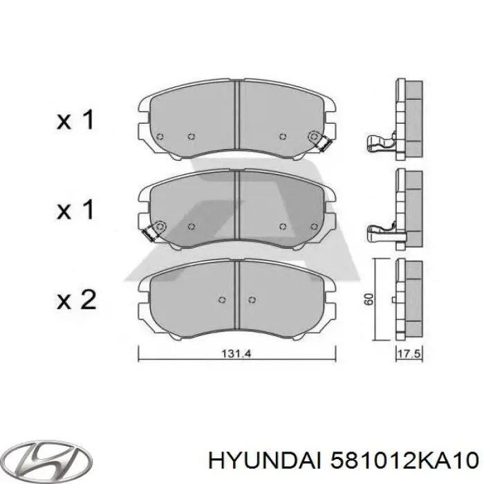 581012KA10 Hyundai/Kia Sapatas do freio dianteiras de disco