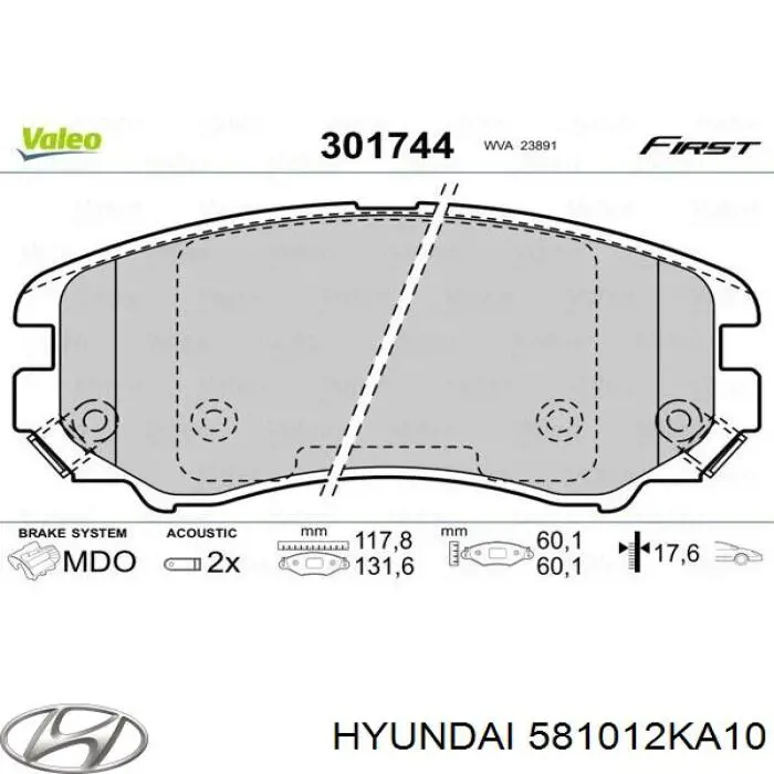 Sapatas do freio dianteiras de disco Hyundai/Kia 581012KA10 preço, a partir de 31,50 USD