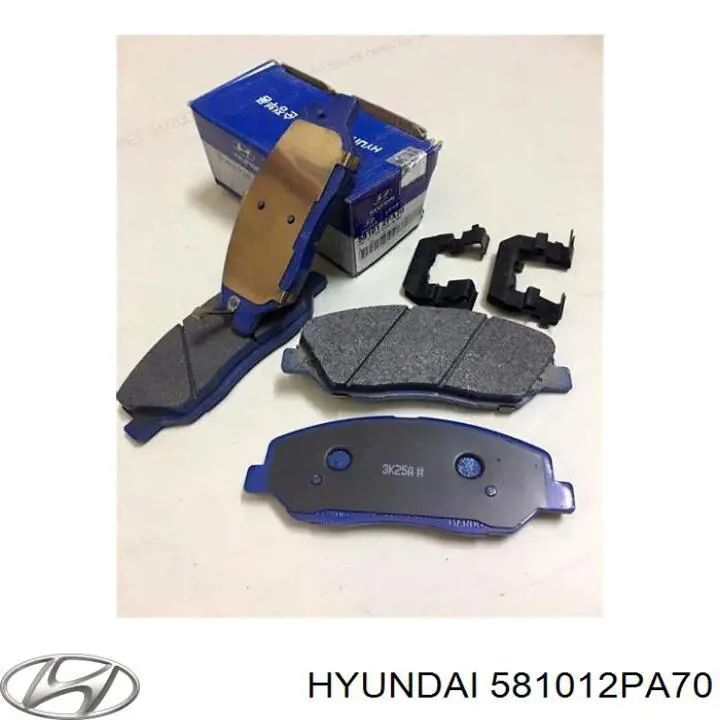 581012PA70 Hyundai/Kia Sapatas do freio dianteiras de disco