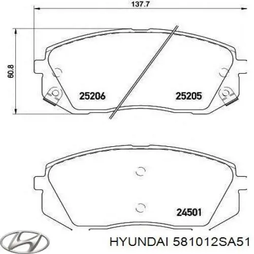 Sapatas do freio dianteiras de disco Hyundai/Kia 581012SA51 preço, a partir de 45,97 USD