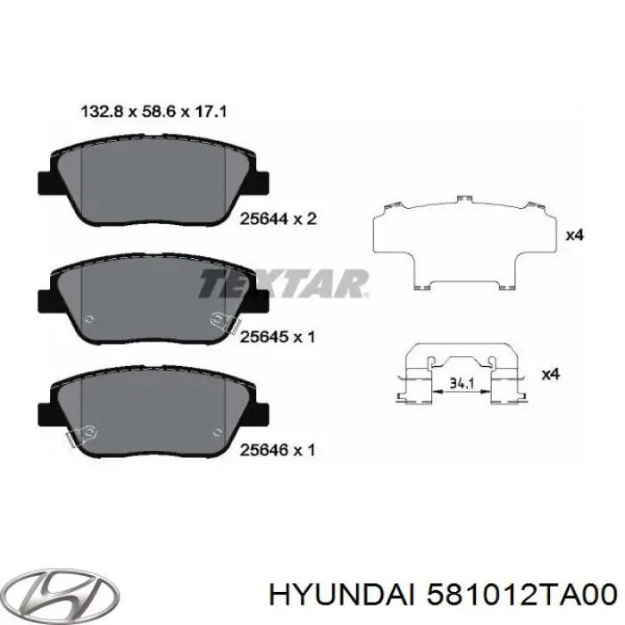 Sapatas do freio dianteiras de disco Hyundai/Kia 581012TA00 preço, a partir de 32,27 USD