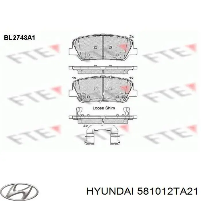 Sapatas do freio dianteiras de disco Hyundai/Kia 581012TA21 preço, a partir de 31,01 USD