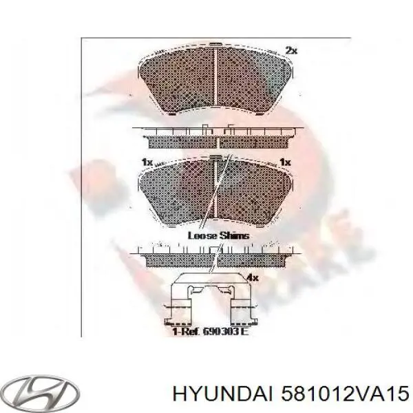 Sapatas do freio dianteiras de disco Hyundai/Kia 581012VA15 preço, a partir de 48,58 USD