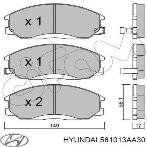 Compre 581013AA30 Hyundai/Kia Sapatas do freio dianteiras de disco