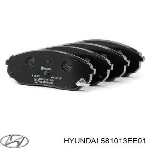 581013EE01 Hyundai/Kia Sapatas do freio dianteiras de disco