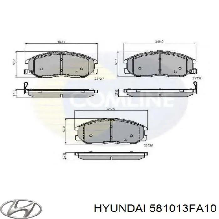 Sapatas do freio dianteiras de disco Hyundai/Kia 581013FA10 preço, a partir de 35,39 USD
