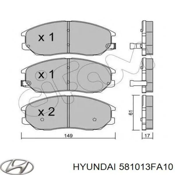 Compre 581013FA10 Hyundai/Kia Sapatas do freio dianteiras de disco