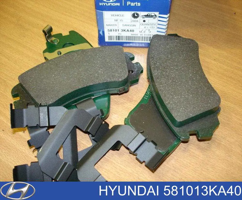 581013KA40 Hyundai/Kia Sapatas do freio dianteiras de disco