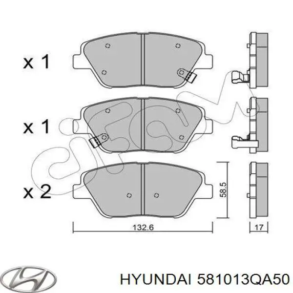Compre 581013QA50 Hyundai/Kia Sapatas do freio dianteiras de disco
