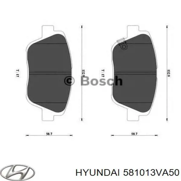 Compre 581013VA50 Hyundai/Kia Sapatas do freio dianteiras de disco