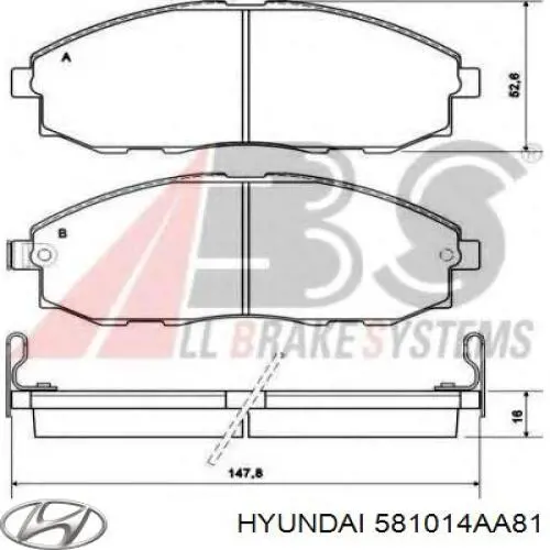 Sapatas do freio dianteiras de disco Hyundai/Kia 581014AA81 preço, a partir de 27,24 USD