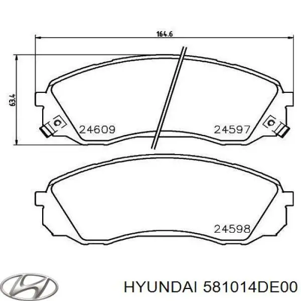 581014DE00 Hyundai/Kia Sapatas do freio dianteiras de disco