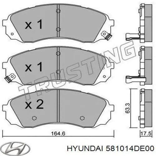 Sapatas do freio dianteiras de disco Hyundai/Kia 581014DE00 preço, a partir de 38,10 USD