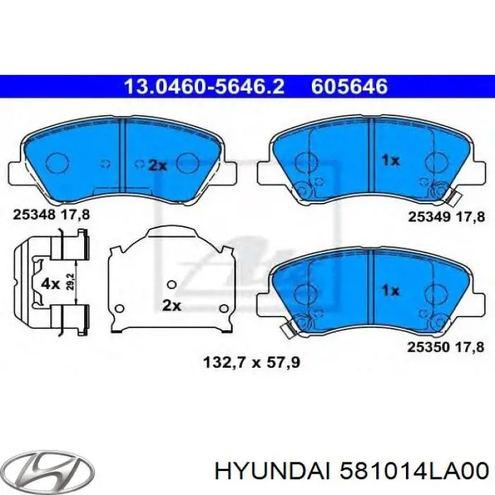 Compre 581014LA00 Hyundai/Kia Sapatas do freio dianteiras de disco