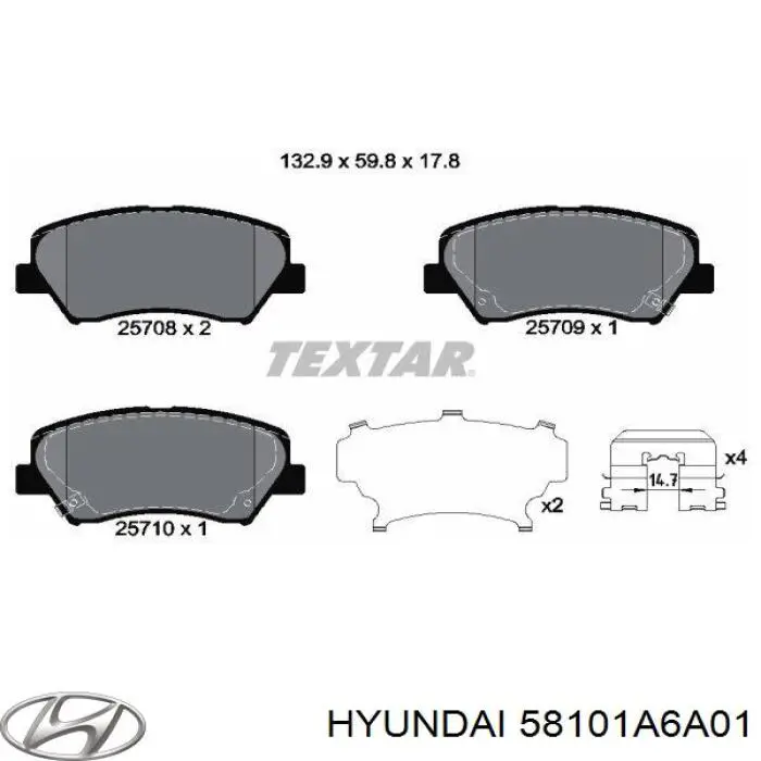 Compre 58101A6A01 Hyundai/Kia Sapatas do freio dianteiras de disco