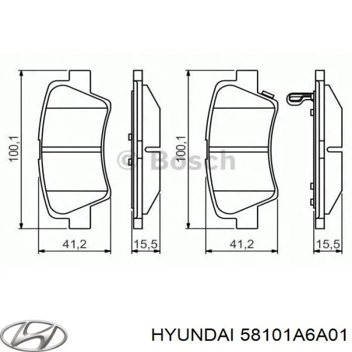 Compre 58101A6A01 Hyundai/Kia Sapatas do freio dianteiras de disco
