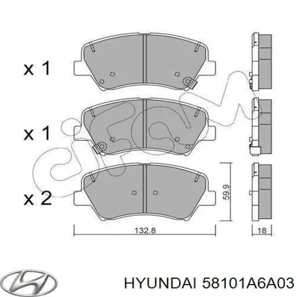 Sapatas do freio dianteiras de disco Hyundai/Kia 58101A6A03 preço, a partir de 48,58 USD