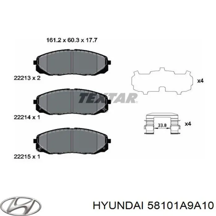 Sapatas do freio dianteiras de disco Hyundai/Kia 58101A9A00 preço, a partir de 46,01 USD