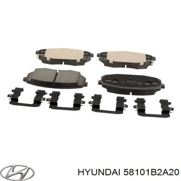 58101B2A20 Hyundai/Kia Sapatas do freio dianteiras de disco