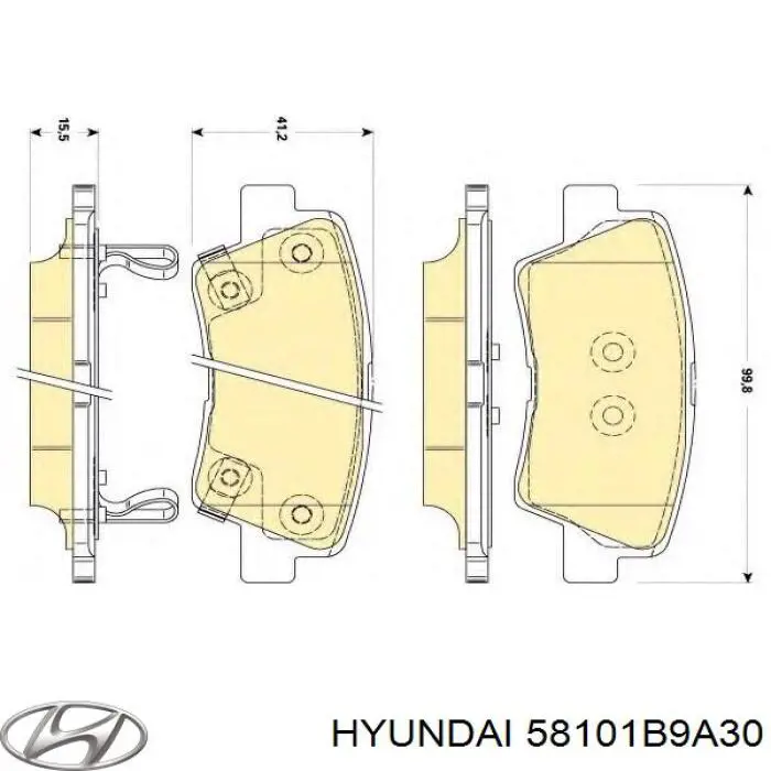 Compre 58101B9A30 Hyundai/Kia Sapatas do freio dianteiras de disco