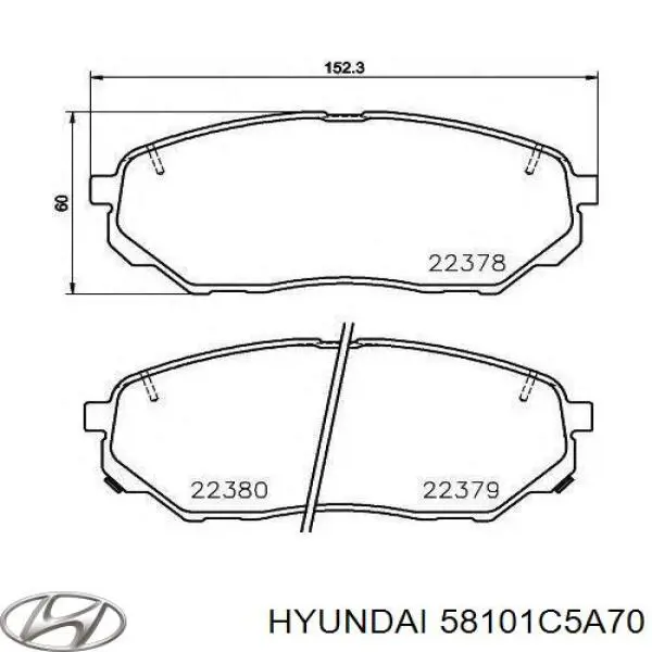 58101C5A70 Hyundai/Kia Sapatas do freio dianteiras de disco